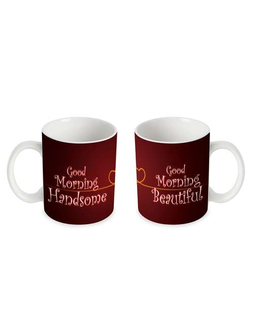 good morning handsome and beautiful couple mugs - 10517630 - Very Small Image - 1