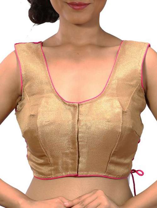gold and pink silk blend brocade blouse - 11665096 - Very Small Image - 1