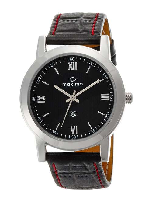 maxima black analog watch for men - 11904132 - Very Small Image - 1
