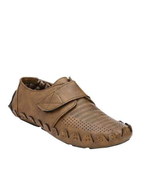 brown leatherette slip on loafer - 13029854 - Very Small Image - 1