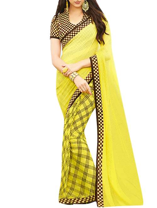 checks printed saree - 13169668 - Very Small Image - 1