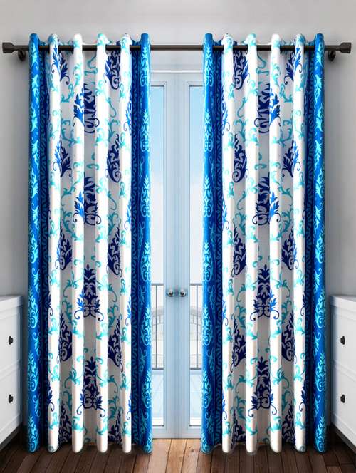 polyester printed set of 2 door curtain - 13748518 - Very Small Image - 1