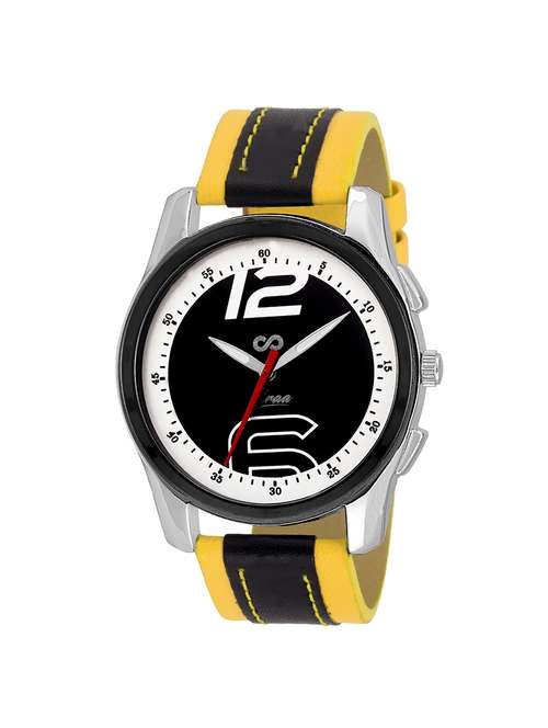 eraa men captivating black & white color analog wrist watch - 13813626 - Very Small Image - 1
