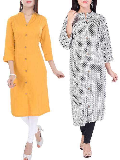 multi colored cotton combos kurta - 13934758 - Very Small Image - 1