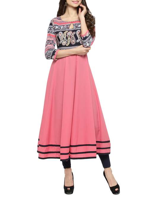 anarkali printed kurta - 14062086 - Very Small Image - 1