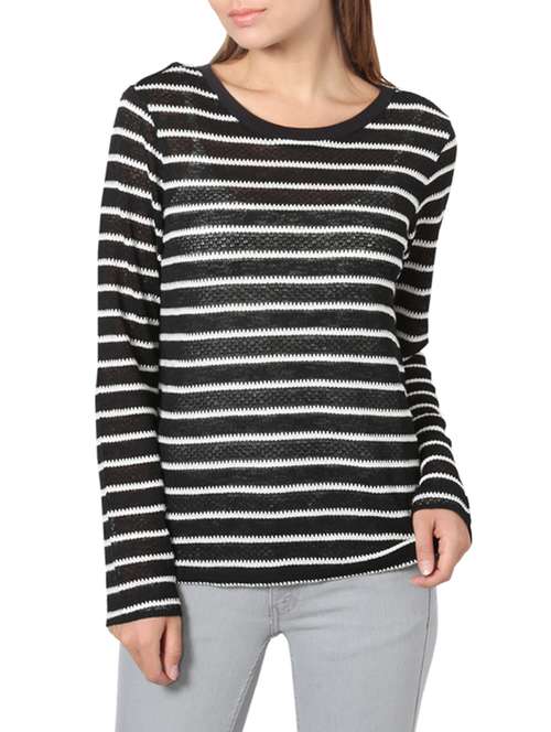 black poly viscose pullover - 14214316 - Very Small Image - 1