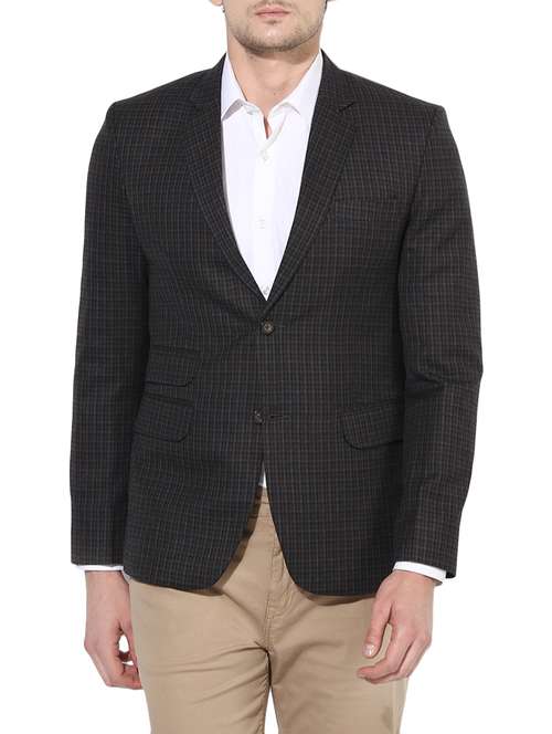 brown polyester formal blazer - 14255287 - Very Small Image - 1