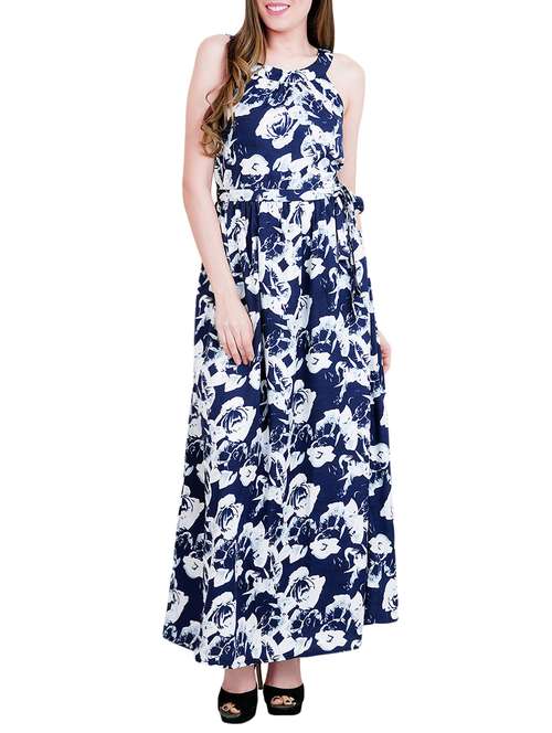 halter neck floral maxi dress - 14322276 - Very Small Image - 1