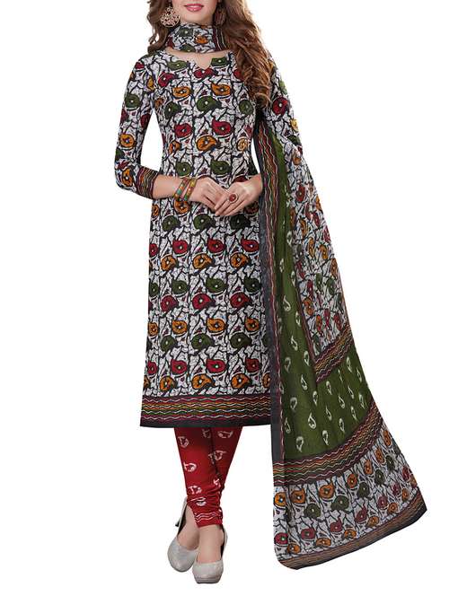 multicolored cotton dress material - 14395870 - Very Small Image - 1