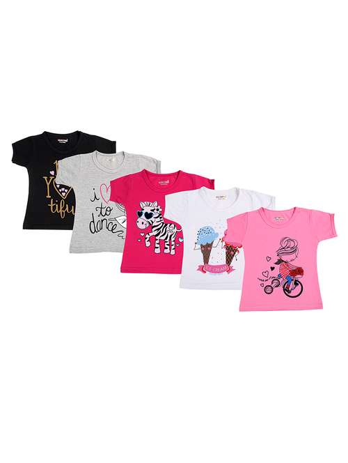 set of 5 multi colored cotton tees - 14498040 - Very Small Image - 1