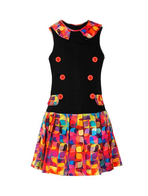 multi colored polyester frock - 14533511 - Very Small Image - 1