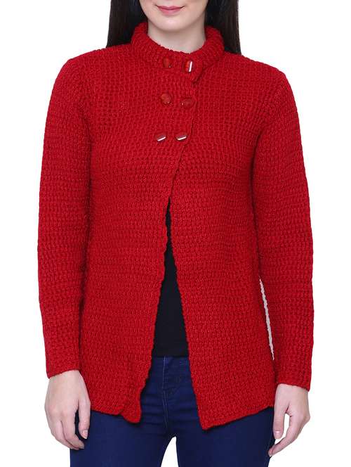 red woolen cardigan - 14544389 - Very Small Image - 1