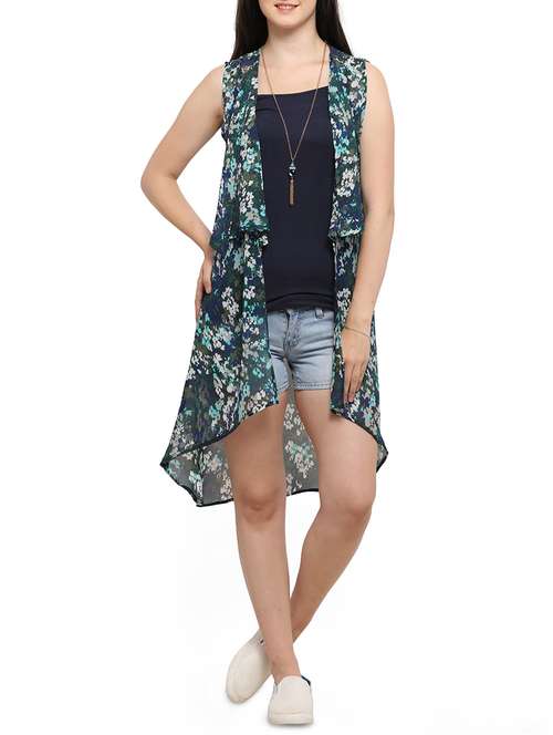 floral asymmetric shrug - 14587720 - Very Small Image - 1