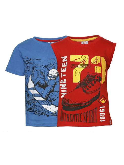 set of 2 multi colored cotton t-shirts - 14612216 - Very Small Image - 1