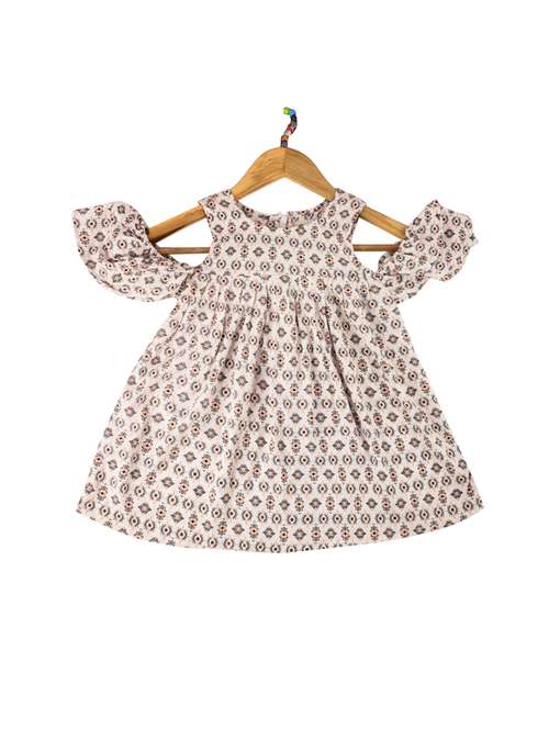 white polyester frock - 14619945 - Very Small Image - 1