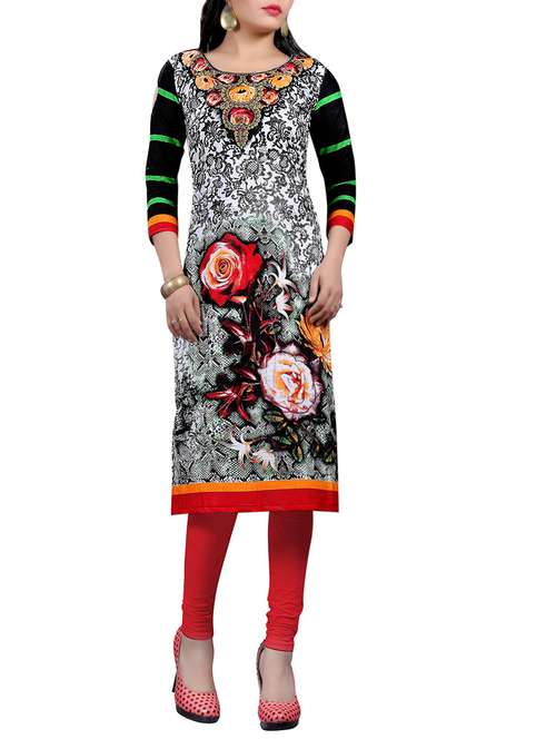 black cotton printed unstitched set - 14663729 - Very Small Image - 1