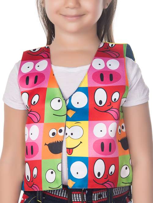 multi colored cotton blend waistcoat - 14674706 - Very Small Image - 1
