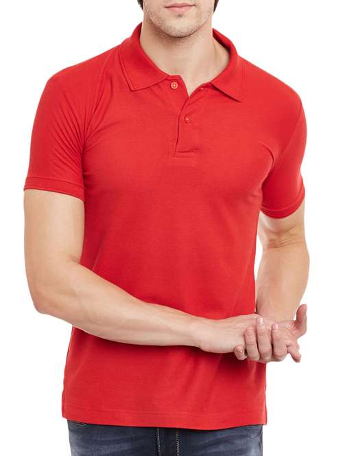 red solid polo t-shirt - 14737467 - Very Small Image - 1