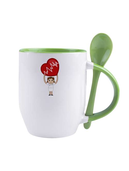 my heart beats 4 u green printed coffee mug - 14888664 - Very Small Image - 1