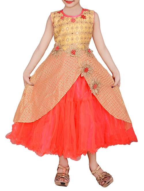orange net party gown - 14893228 - Very Small Image - 1
