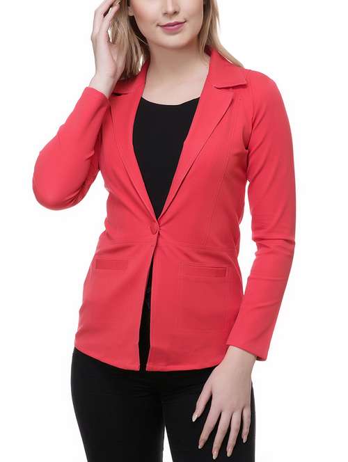 solid red cotton blazer - 14893796 - Very Small Image - 1