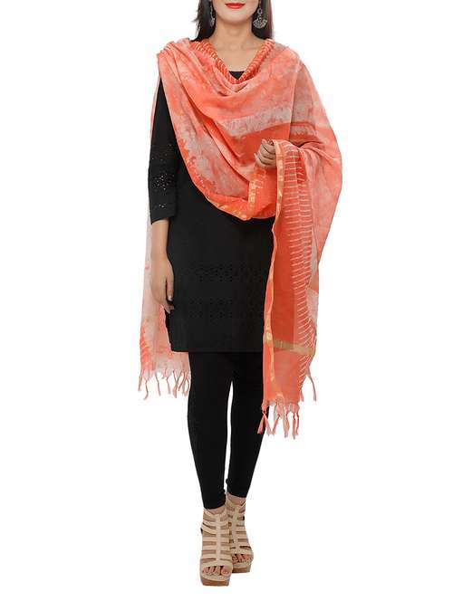 red chanderi dupatta - 14904742 - Very Small Image - 1