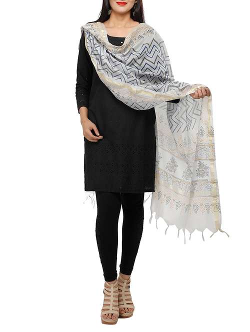 blue chanderi dupatta - 14904749 - Very Small Image - 1