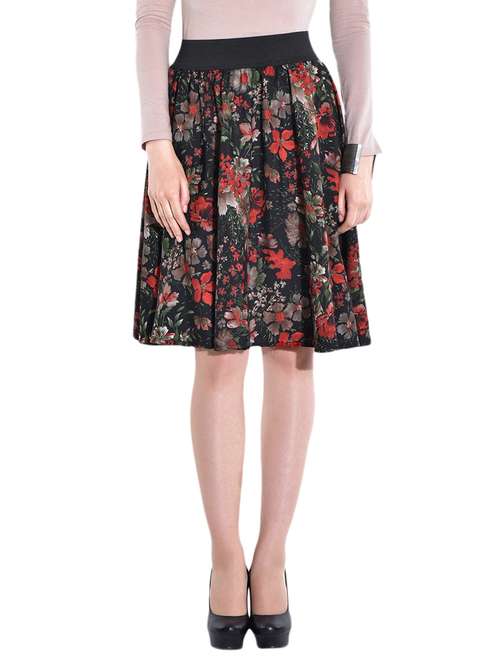 multicolored printed flared skirt - 14946614 - Very Small Image - 1