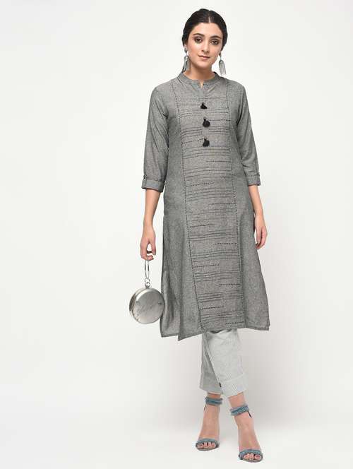 women's straight kurta - 14981953 - Very Small Image - 1