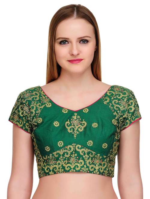 fuchsia designs green embroidered blouse - 14999487 - Very Small Image - 1