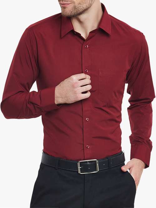 red cotton formal shirt - 15007910 - Very Small Image - 1