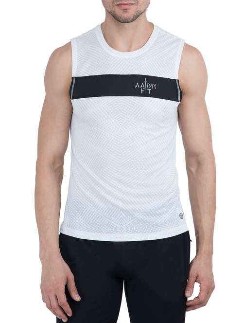 white polyester all over print t-shirt - 15047574 - Very Small Image - 1