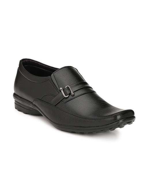 black leatherette formal slip on - 15121175 - Very Small Image - 1