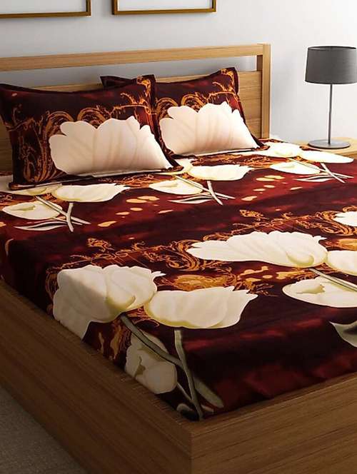 polycotton double bedsheet with 2 pillow covers - 15127217 - Very Small Image - 1