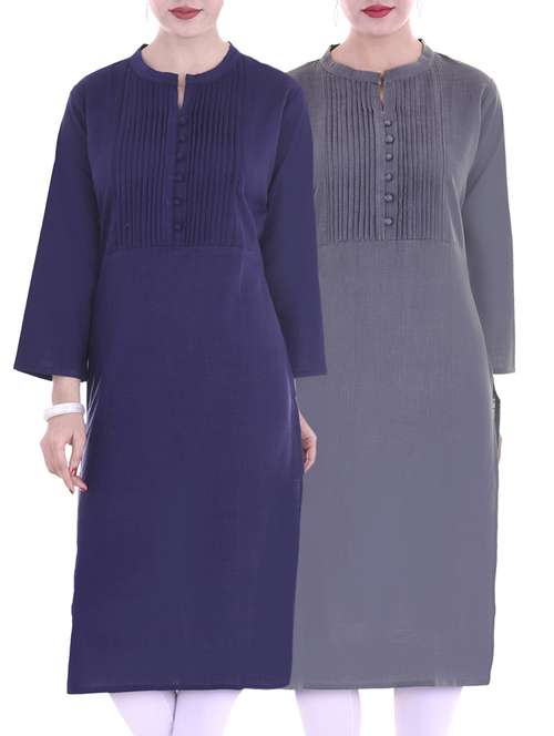 multi colored cotton combos kurta - 15183652 - Very Small Image - 1