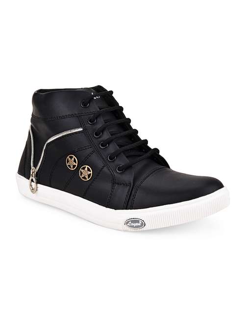 black leatherette lace up sneaker - 15201494 - Very Small Image - 1