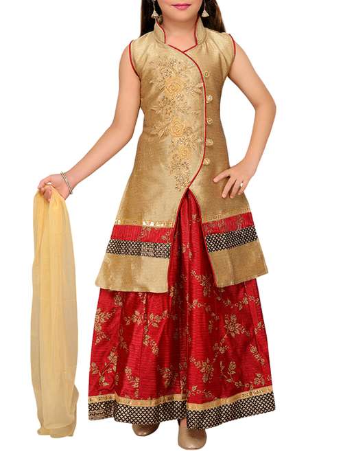 red silk lehenga choli - 15209799 - Very Small Image - 1