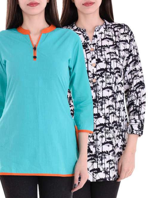 multi colored combos kurti - 15301376 - Very Small Image - 1