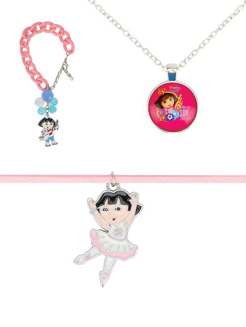pink plastic necklace set jewellery - 15405895 - Very Small Image - 1