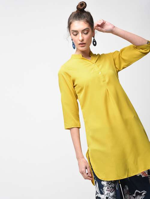 solid straight kurti - 15419512 - Very Small Image - 1