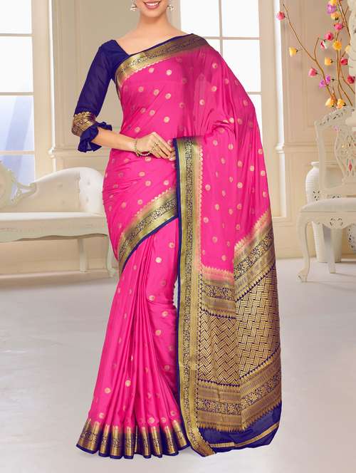 gold zari motif kanjivaram saree - 15464057 - Very Small Image - 1