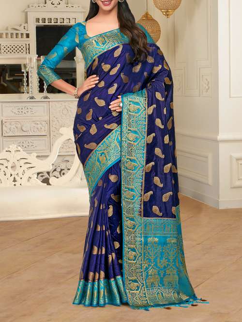 gold zari motif kanjivaram saree - 15464113 - Very Small Image - 1