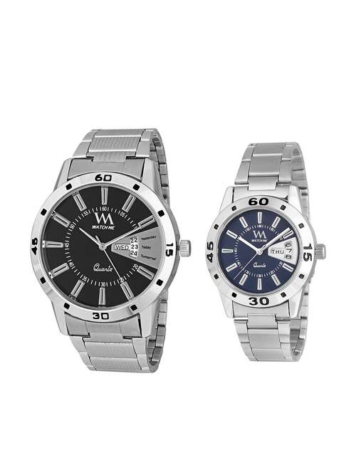 wm set of 2 analog couple watch ddwm-008-bk-009-buaeonss - 15470400 - Very Small Image - 1