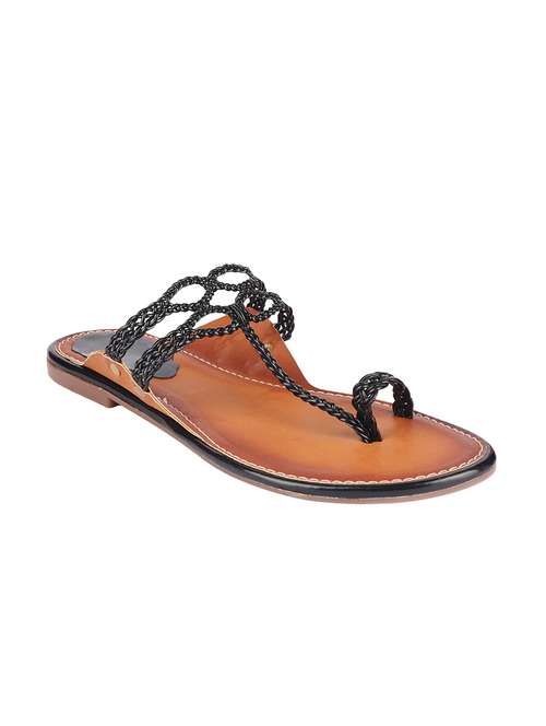 black one toe ethnic kolhapuris - 15472069 - Very Small Image - 1