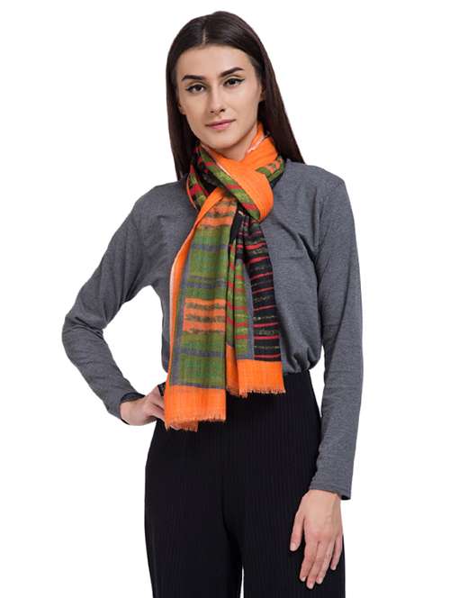 black printed wool stole - 15495399 - Very Small Image - 1