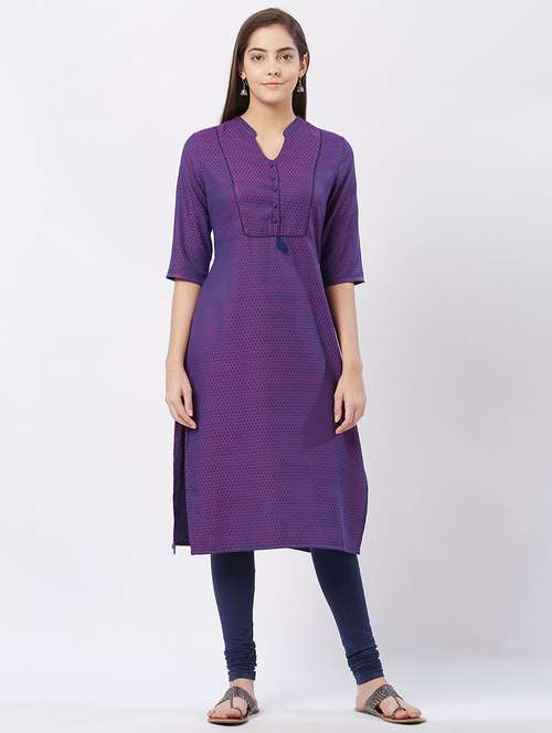 brocade straight kurta - 15512021 - Very Small Image - 1