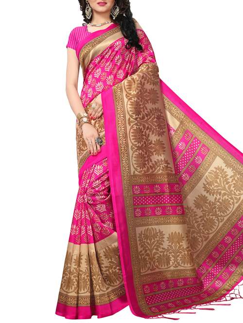 printed mysore silk saree - 15518161 - Very Small Image - 1