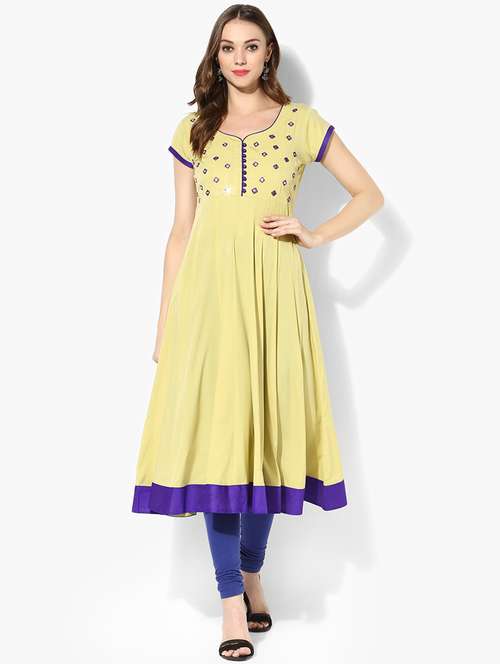 mirror work anarkali kurta - 15523793 - Very Small Image - 1