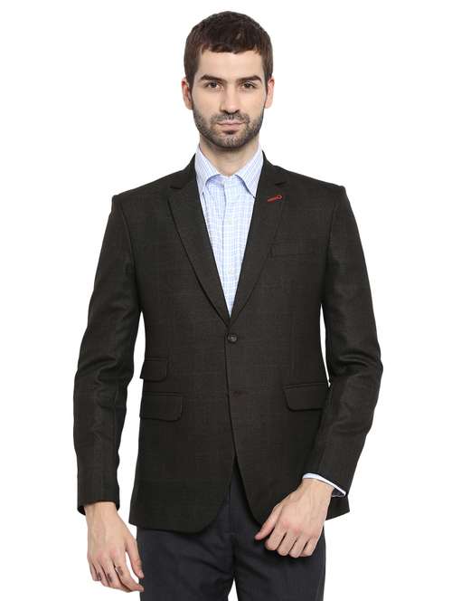 brown polyester single breasted blazer - 15615624 - Very Small Image - 1