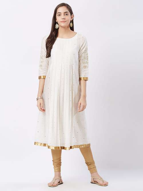 embroidered a-line kurta - 15625187 - Very Small Image - 1